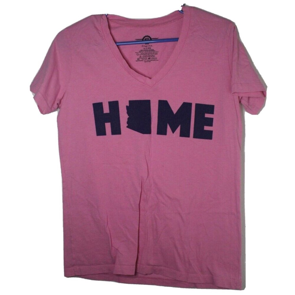 Mad Engine Pink V-Neck T-Shirt Small Cotton Arizona Theme Juniors/Women